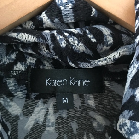 Karen Kane Mesh Sheer Cowl Neck Long Sleeve - Picture 3 of 4